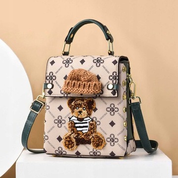 TORBA TOREBKA DAMSKA LISTONOSZKA KUFEREK NA RAMIĘ MAŁA TEDDY BAG MIŚ KOLORY