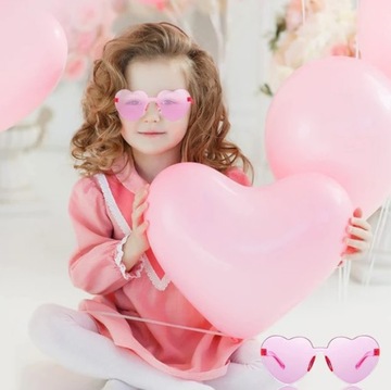 СОЛНЦЕЗАЩИТНЫЕ ОЧКИ СЕРДЦЕ ДЛЯ ДЕТЕЙ ПРОЗРАЧНЫЕ PARTY РОЗОВЫЕ