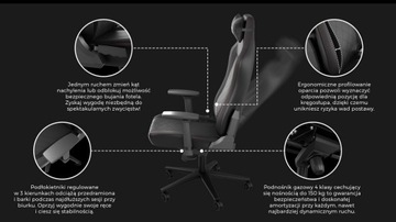 Fotel Gamingowy Biurowy Komputerowy GENESIS Nitro 890 G2 Czarny