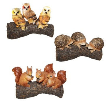 Фигурка животного на стволе деко сова птица украшение