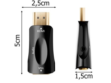 HDMI – АУДИО АДАПТЕР VGA ПОДКЛЮЧИТЕ КОМПЬЮТЕР ПО HDMI К МОНИТОРУ VGA-ПРОЕКТОРА