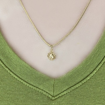 AŻUROWY DIAMENTOWANY MEDALIK MATKA BOSKA ZŁOTO 585