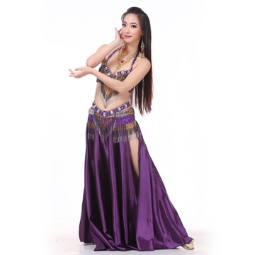 Kostium do tańca brzucha dla kobiet Damska długa spódnica Maxi spódnica fioletowa
