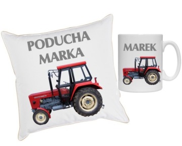 ПОДУШКА + КРУЖКА ФЕРМЕР КОМБАЙН ТРАКТОР ТРАКТОР + ИМЯ