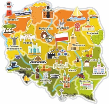 NAKLEJKI NA ŚCIANĘ MAPA POLSKI 100x100cm M6