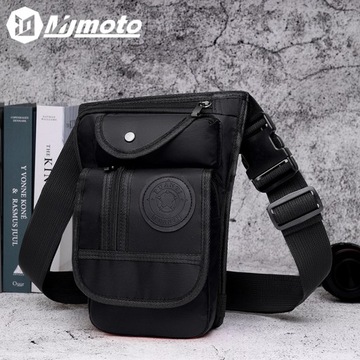 Мотоциклетная сумка MJMOTO на бедро, ногу, бедро, плечо, стильная, вместительная черная.