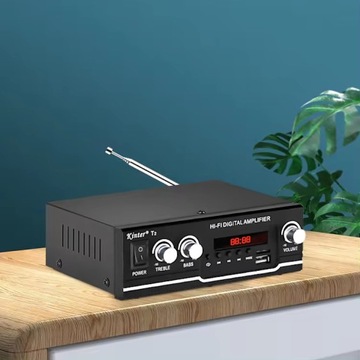 2-КАНАЛЬНЫЙ МОЩНЫЙ УСИЛИТЕЛЬ ЗВУКА BLUETOOTH 5.0 FM-РАДИО USB SD RCA ПУЛЬТ ДИСТАНЦИОННОГО УПРАВЛЕНИЯ