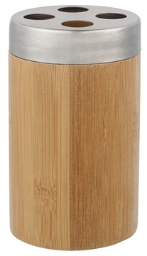 KUBEK NA SZCZOTECZKI DO ZĘBÓW AKCESORIA LAZIENKOWE BAMBUS STAL BA-49