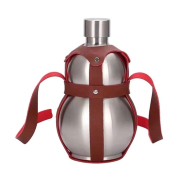 Butelka z tykwy ze stali nierdzewnej 304 o dużej pojemności 2,5 l, srebrna