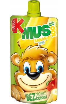 KUBUŚ MUS Banan Jabłko 100g bez dodatku cukru