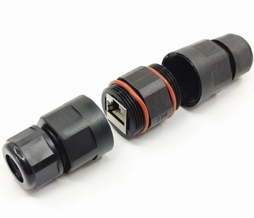 MUFA wodoodporna ZŁĄCZE HERMETYCZNE RJ45 LAN IP68 złączka beczka kat. 6 cat