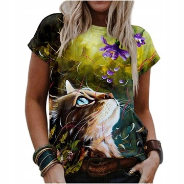 T-shirt damski okrągły dekolt rozmiar 4XL