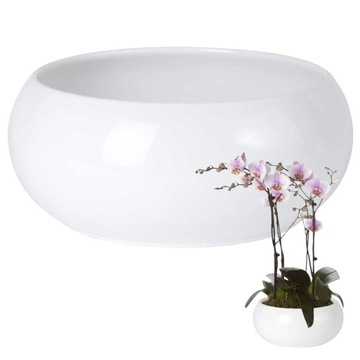 MISA MISKA DONICZKA OSŁONKA CERAMICZNA GLAMOUR POŁYSK BONSAI 24CM BIAŁA