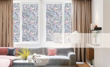 Оконная фольга Самоклеящаяся декоративная витражная фанера для стекла 200x90см с узорами