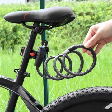 ВЕЛОСИПЕДНЫЙ ЗАМОК ВЕЛОСИПЕДНЫЙ ЗАМОК ПРОЧНЫЙ ТРОС С КЛЮЧОМ