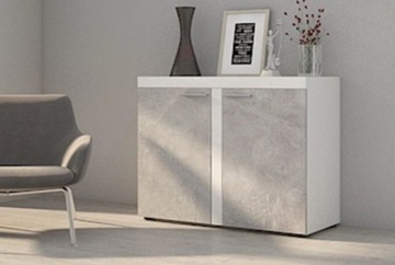 Komoda RUMBA kolor beton jasny z białym 100 cm 2D