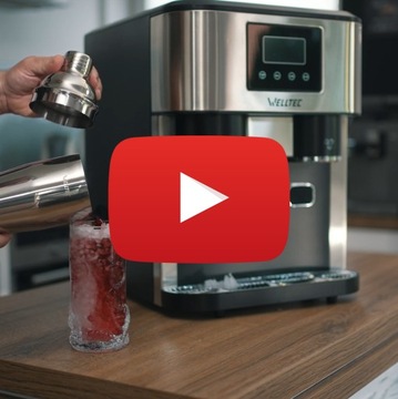 РАСПРЕДЕЛИТЕЛЬНАЯ ДРОБИЛКА WELLTEC ICE20 МАШИНА ДЛЯ КУБИКОВ ЛЬДА 20 кг/24 часа + АКСЕССУАРЫ