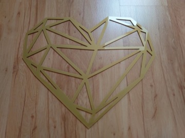 Настенное украшение золотое ГЕОМЕТРИЧЕСКОЕ СЕРДЦЕ A122 30