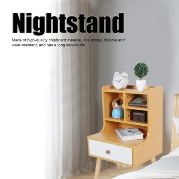 Современная простая прикроватная тумбочка с книжной полкой Прикроватная тумбочка с 1 ящиком