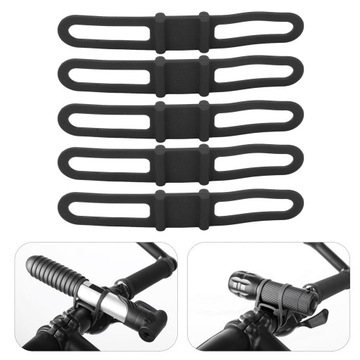 DUUTI 5 szt. Rowerowa opaska silikonowa Latarka rowerowa Uchwyt do montażu