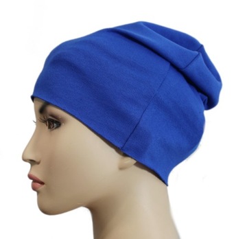 ШАПКА-БИНИ, универсальная, хлопок, СИНЯЯ.