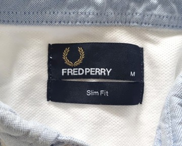 FRED PERRY WOVEN OXFORD BUTTON COLLAR Slim Fit Męska Koszulka Polo M