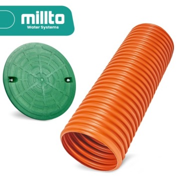 КОЛОДЦЕ ДРЕНАЖНЫЙ ЛЮК 315 Труба канализационная гофрированная 1 м Крышка