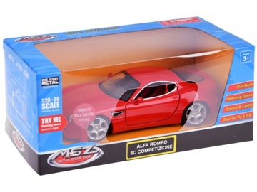Металлическая модель автомобиля Alfa Romeo 8C Competizione масштаб 1:32 с фарами AR4607