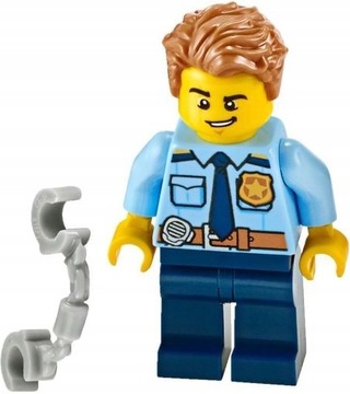 P7*LEGO CITY FIGURKA cty1158 POLICJANT + KAJDANKI, NOWY