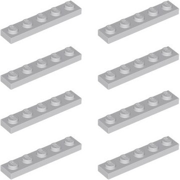 LEGO Płytka 1x5 Jasny Szary LBG 6372029 78329 - 8szt