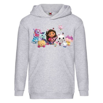 BLUZA KOCI DOMEK GABI Z KAPTUREM 128 cm 7-8 LAT