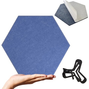 PANEL DEKORACYJNY samoprzylepny HEXAGON, panele ścienne, kolor Lazurowy