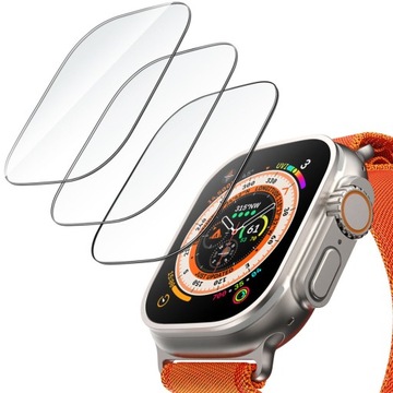 3 ЗАКАЛЕННЫХ ЗАЩИТНЫХ СТЕКЛА 9H ДЛЯ APPLE WATCH ULTRA 1/2 – 49 ММ