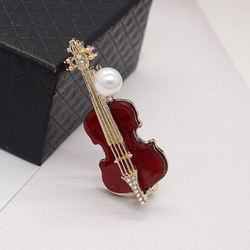 broszka przypinka wiolonczela skrzypce