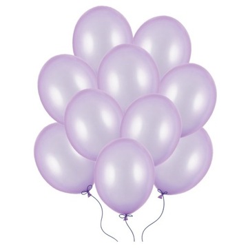 BALONY metaliczne perłowe Ślub WESELE liliowe x10