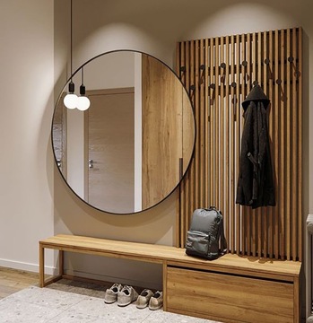 КРУГЛОЕ ЗЕРКАЛО 100 см УЗКАЯ АЛЮМИНИЕВАЯ РАМКА-ЛОФТ