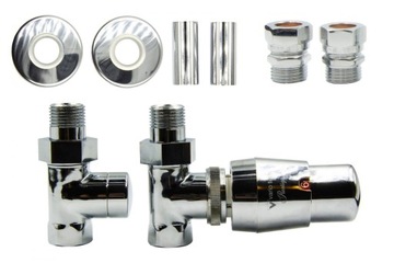 Zawory termo ROYAL proste chrom All in One