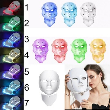 КРАСОТА СВЕТОДИОДНАЯ МАСКА 7 ЦВЕТОВ ДЛЯ ЛИЦА, ШЕИ И ГРУДИ