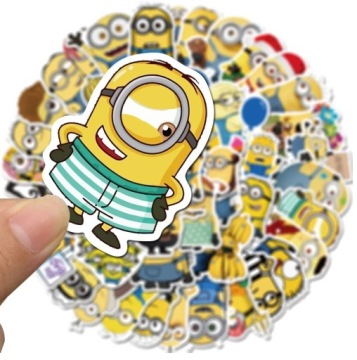 Наклейки Миньоны 50 шт. Водостойкий ПВХ
