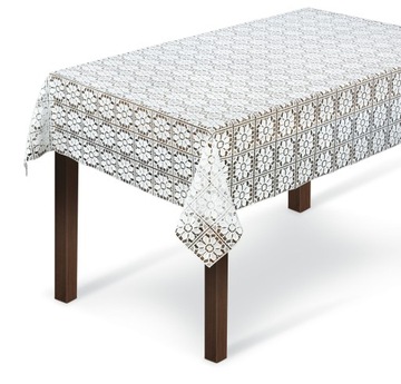 BIAŁY OBRUS ŻAKARDOWY NA MERTY SZER. 155cm 33919