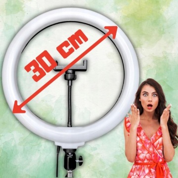 КОЛЬЦЕВАЯ ЛАМПА 30 СМ ДЛЯ ЗАПИСИ МАКИЯЖА ПО ТЕЛЕФОНУ СО ШТАТИВОМ 2,2 М
