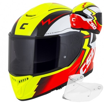 CASSIDA KASK MOTOCYKLOWY WŁÓKNO GTCZARNA SZYBA 3XL