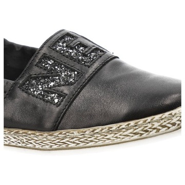 Czarne Espadryle Lemar Wygodne Buty Damskie