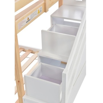 Кровать двухъярусная Детская кровать Домик на дереве с ящиком 90х200 натуральный