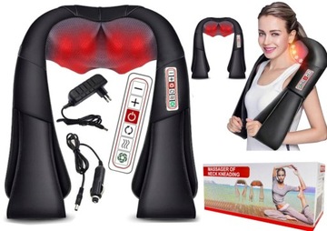MASAŻER SZYI KARKU PLECÓW CIAŁA GRZEJĄC SHIATSU 3D