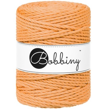 Bawełniany Sznurek do makramy Lina Linka Bobbiny 5mm 3PLY POMARAŃCZOWY