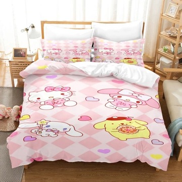 SANRIO CHRISTAMS ZESTAW POŚCIELI HELLO KITTY POSZEWKA NA KOŁDRĘ MY MELODY