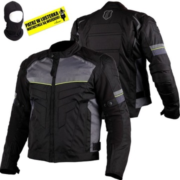 Kurtka motocyklowa HUSAR HORNET męska tekstylna czarno szara fluo