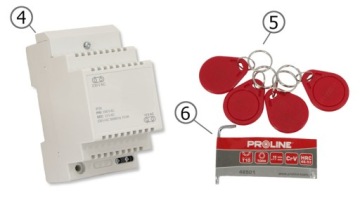 Домофон Cyfral Cosmo R2 на две семьи, черная панель, черные наушники, брелоки