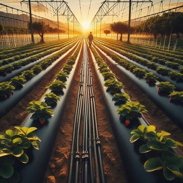 100M LINIA KROPLUJĄCA Z KOMPENSACJĄ NAWODNIENIE KROPLEKOWE WĄŻ SET2 + 20